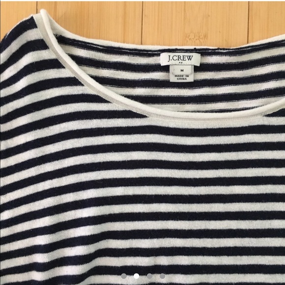 J. Crew striped navy + cream knit top (size medium) - Picture 4 of 4
